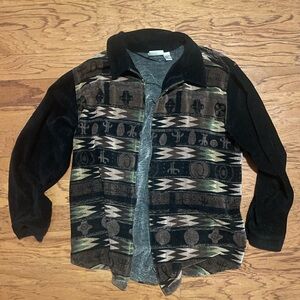 Patterned black and brown light jacket
